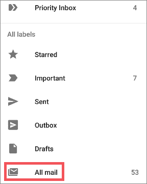 gmail archived mail