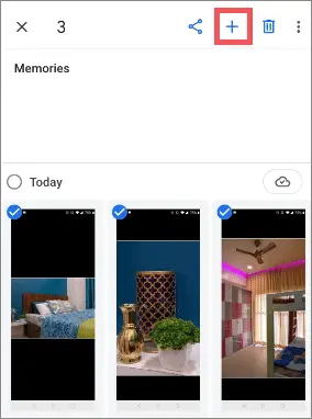 Click on Add button in google photos slideshow settings