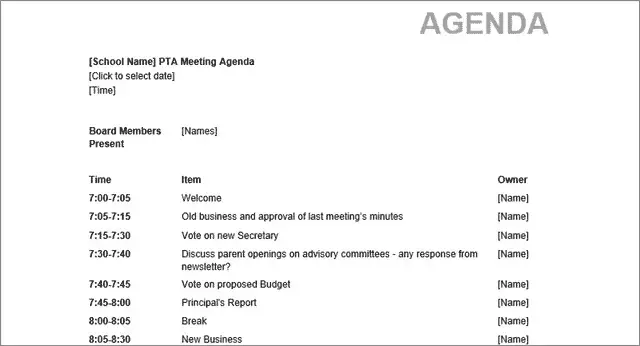 Pta Meeting Minutes Template from www.technorms.com