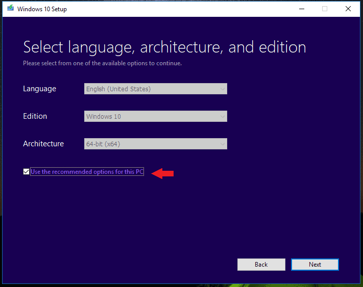 select language and edition