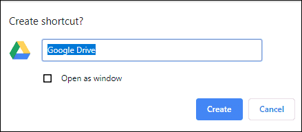 create google drive shortcut