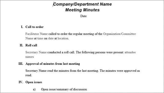 Meeting Minutes Template For Ms Office Google Docs Get Organized
