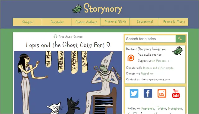 storynory to listen without download
