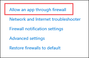 Allow an app through firewall when google chrome not working