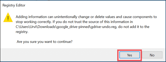 8 remove gdrive warning