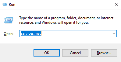 run service command in windows 10 