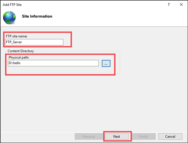 how to setup ftp site and ftp service
