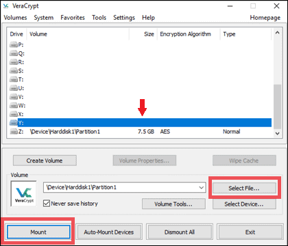 Select the partition