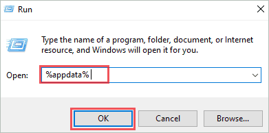 Access app data from Run to fix can’t find AppData folder in Windows 10
