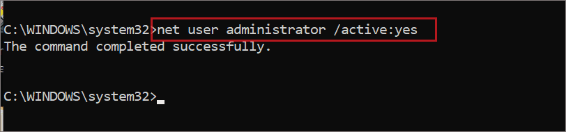 Activate built in administrator account 2