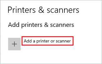  Add a printer or scanner  to fix USB device not recognized error