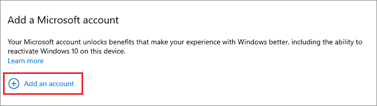 Click on Add an account