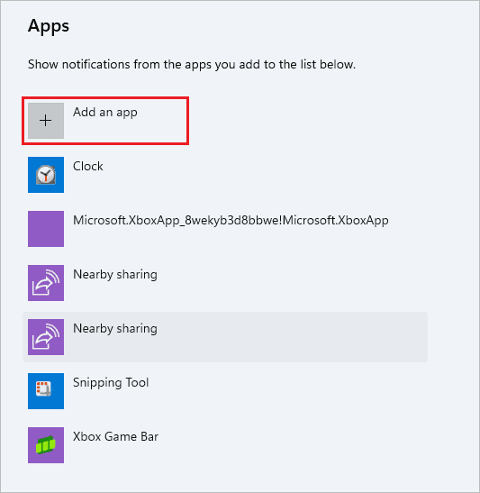 Add the app of your choice