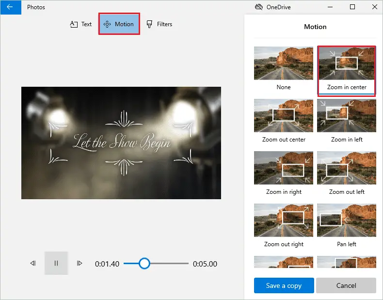 Add the motion to animated text