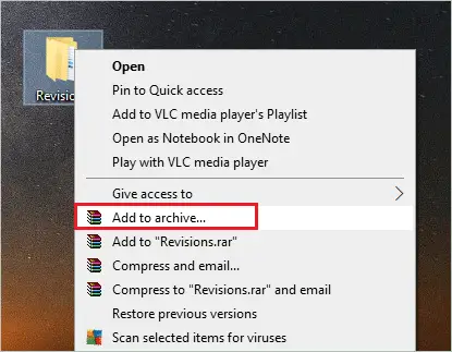 Add the folder to archive