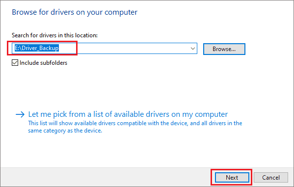 Add the driver backup folder for how to backup drivers