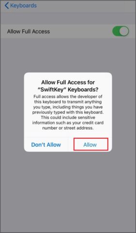 Allow Access to the Keyboard
