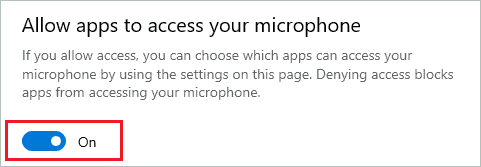 Allow apps to access your microphone