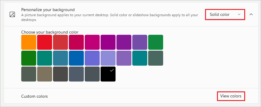 Set a solid color as the background