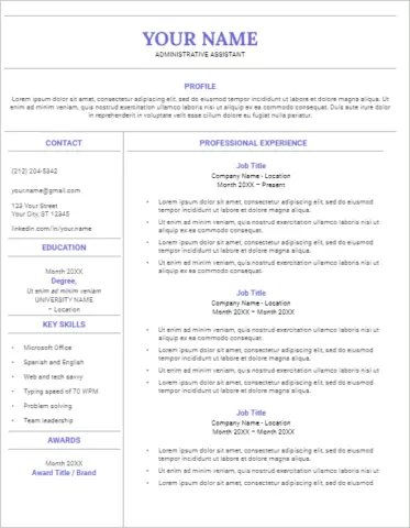 Canvas Resume Template