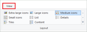Change icon size in File Explorer