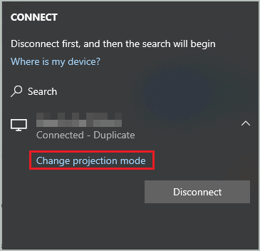 Click Change projection mode