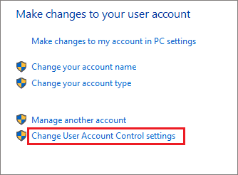 Change User Account Control settings