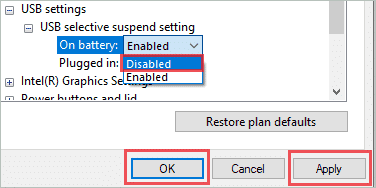 Disable the selective suspend for USB to fix external hard drive not showing up windows 10