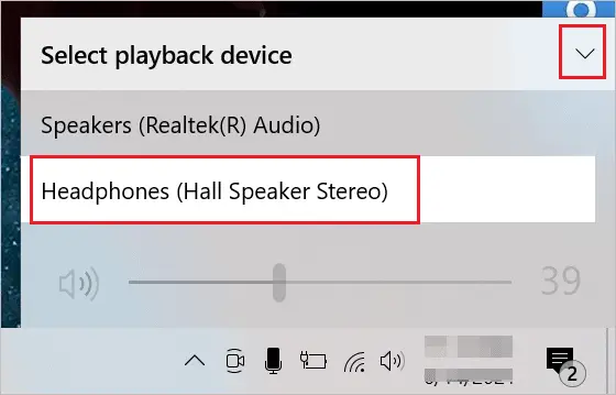 Select the sound device of your choice