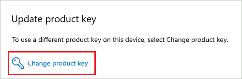 Click on the Change product key