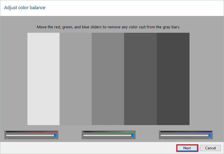 Adjust red, green, and blue color