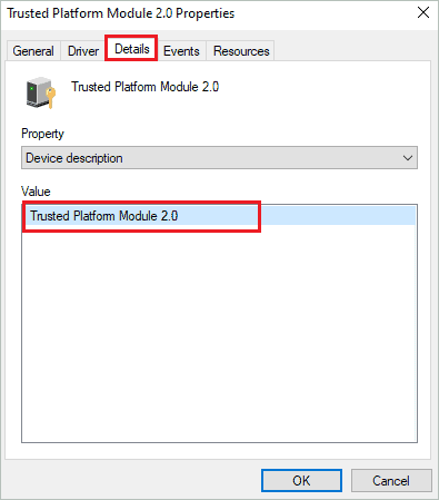 Check TPM device details for what is tpm 2.0