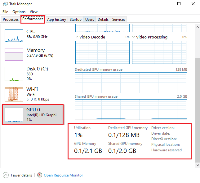  Click on GPU 0 for vram usage