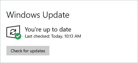 Check for Updates when windows 10 taskbar not working