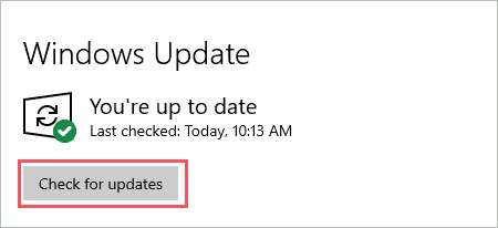 Check for new updates in Windows 