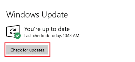 Check for updates in your Windows system