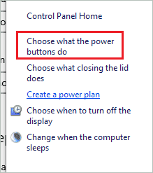 Click on Choose what the power buttons do