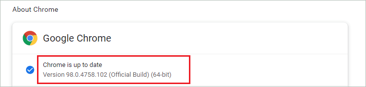 Chrome is up to date