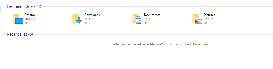 Recent documents section is empty
