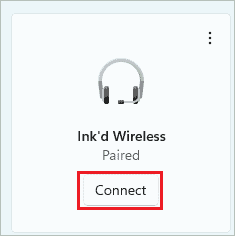 Click on Connect for How To Turn On Bluetooth On Windows 11