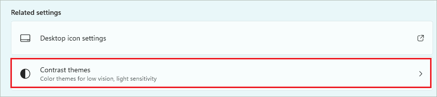 Click on Contrast themes