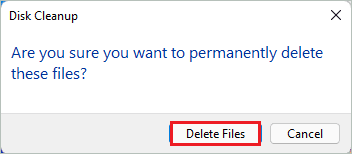 Permanently delete the temporary files