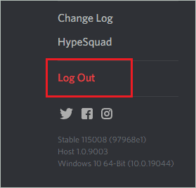 Logout the current account to fix discord notifications not working