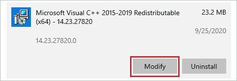 Click on Modify