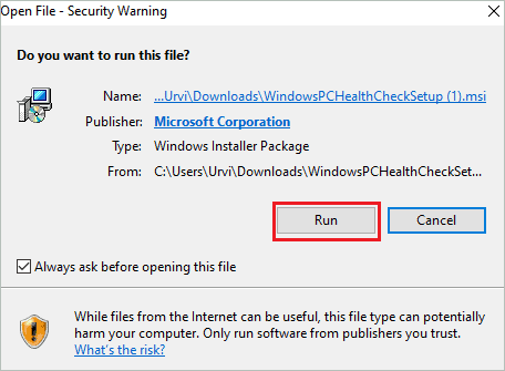 Click on Run