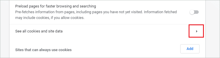 See all cookies and site data