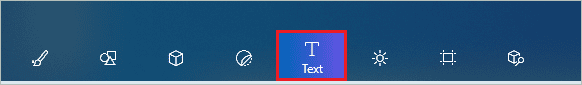 Click on Text to add text to photo windows 10