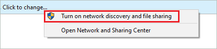 Click on Turn on network discovery