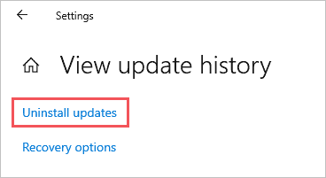 Click on Uninstall Updates