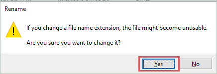 Confirm the file type change